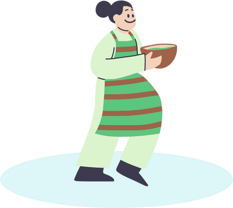 women carrying bowl
